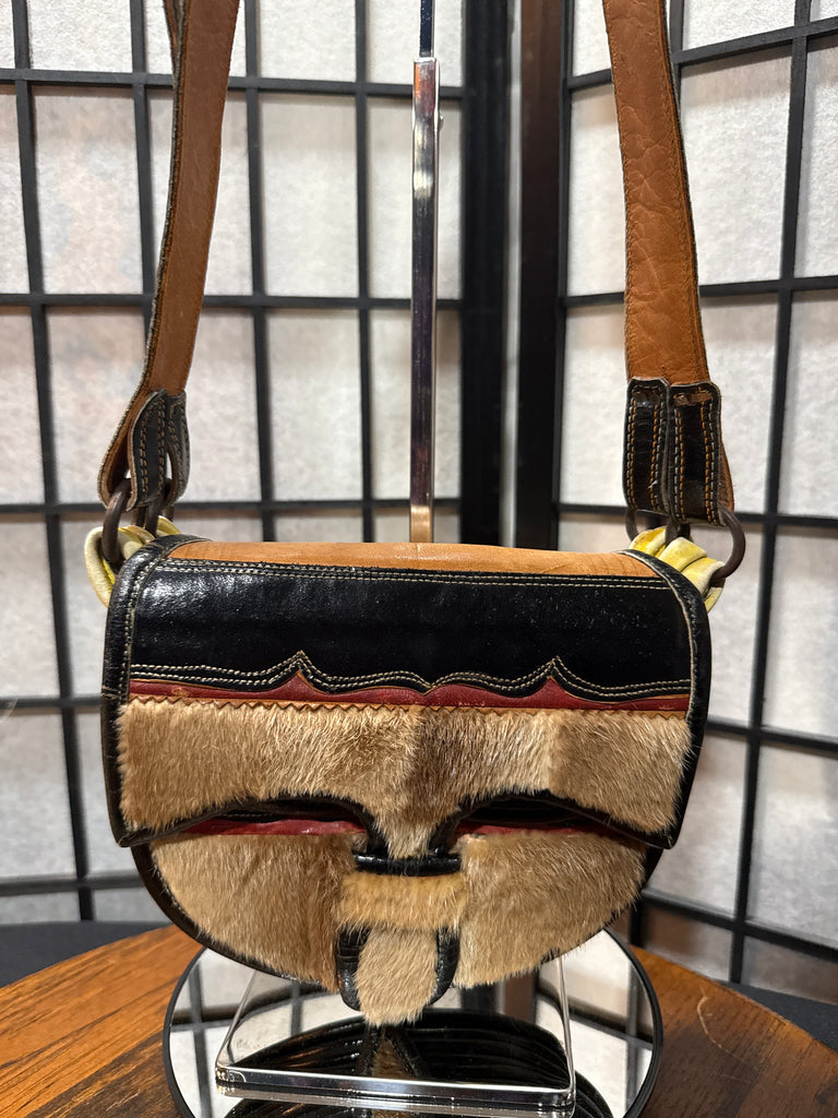 バッグ Caristyle VTG Colombian Carriel Genuine Leather Fur Unisex Satchel Messenger