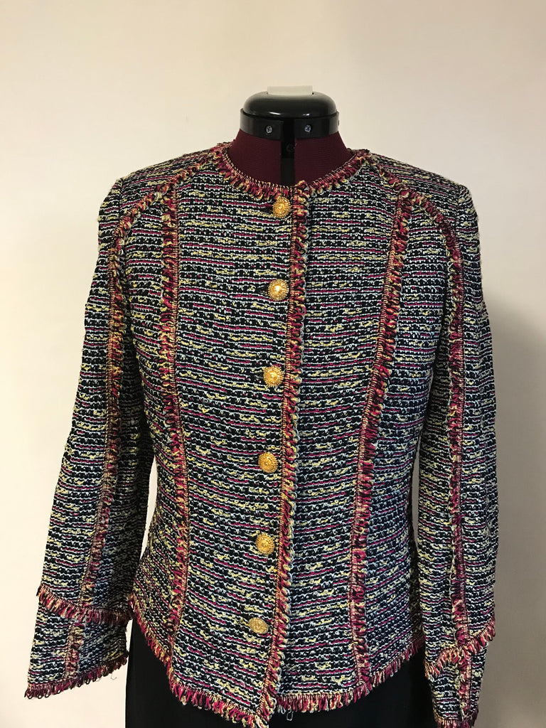 St. John Collection By Marie Gray Multi Color Knit Blazer Jacket Size –  Ethel Lee Vintage & Art-ELVA