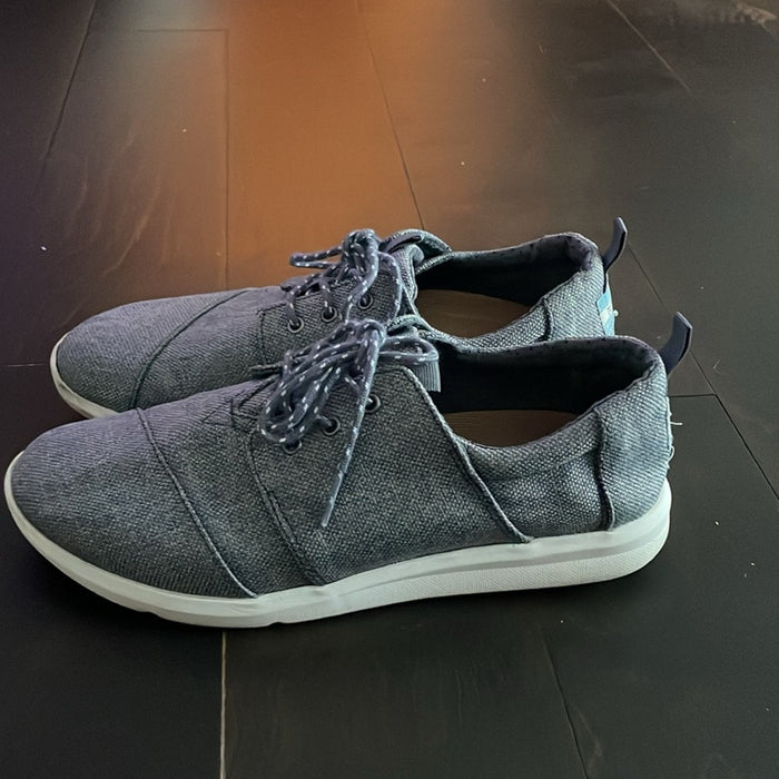 Toms Del Rey Womens Shoes Gray 8 M Canvas Casual Lace Up Athletic Sneakers