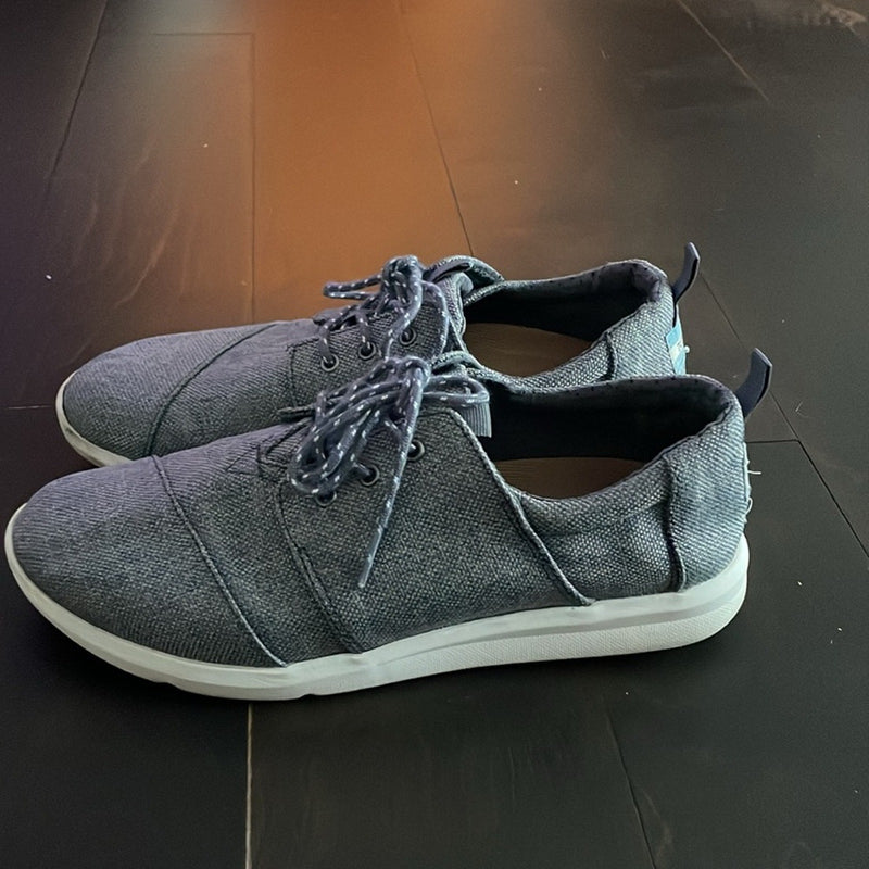 Toms Del Rey Womens Shoes Gray 8 M Canvas Casual Lace Up Athletic Sneakers