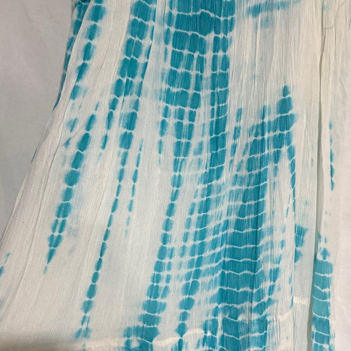 Turquoise Tie-Dye Maxi Dress with Adjustable Straps