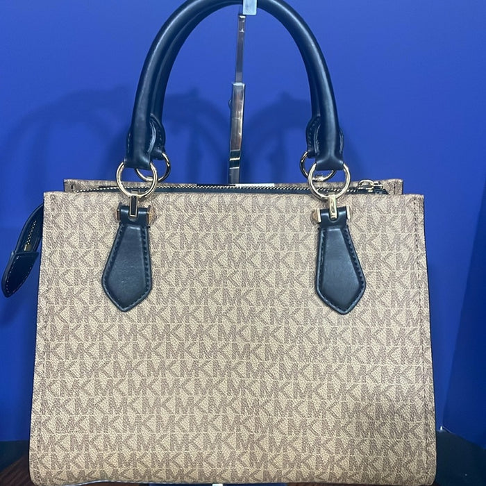 MICHAEL KORS Marilyn Monogram Satchel Tote Bag In