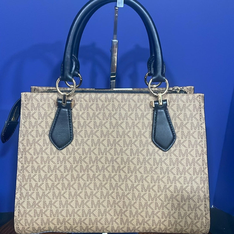 MICHAEL KORS Marilyn Monogram Satchel Tote Bag In