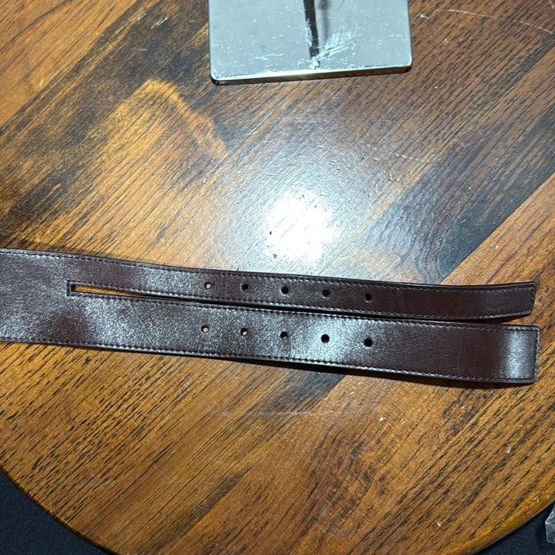 Hobo International Wide Leather Belt with Dual Buckles