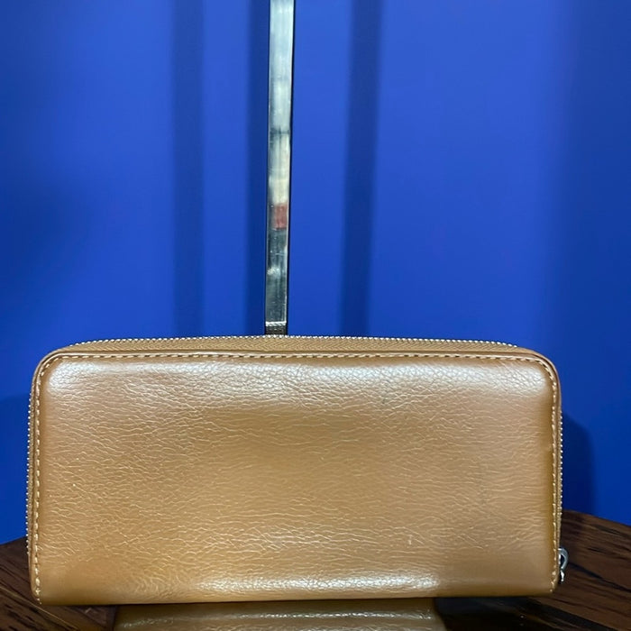 Michael Kors Authentic Leather Wallet In Cognac