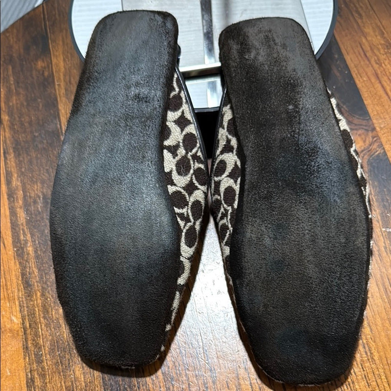 Coach Black Mules with Open Back