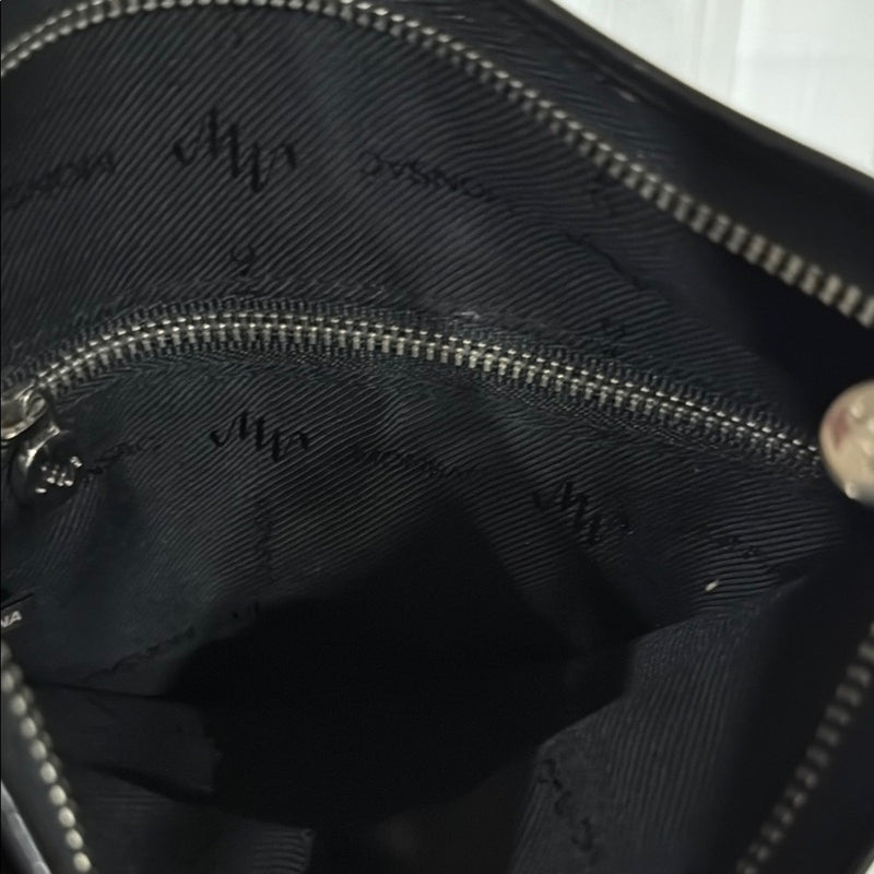 Monsac Black Leather Crossbody Bag