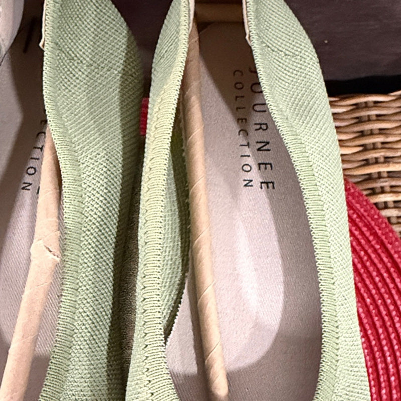 Journee Collection Light Sage Knit Slip-On Flats