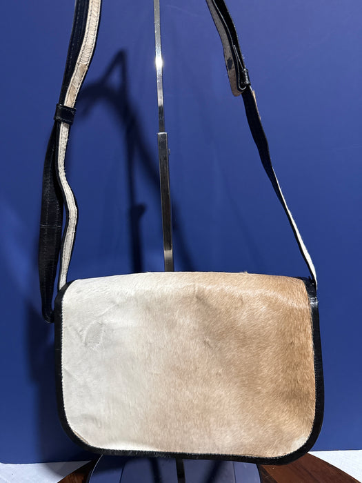 Vintage Calf Hair Saddle Handbag