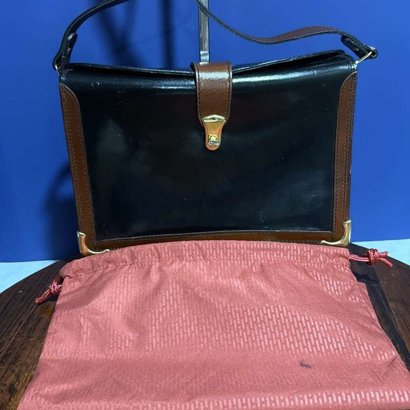 Vintage Black and Brown Crossbody Bag