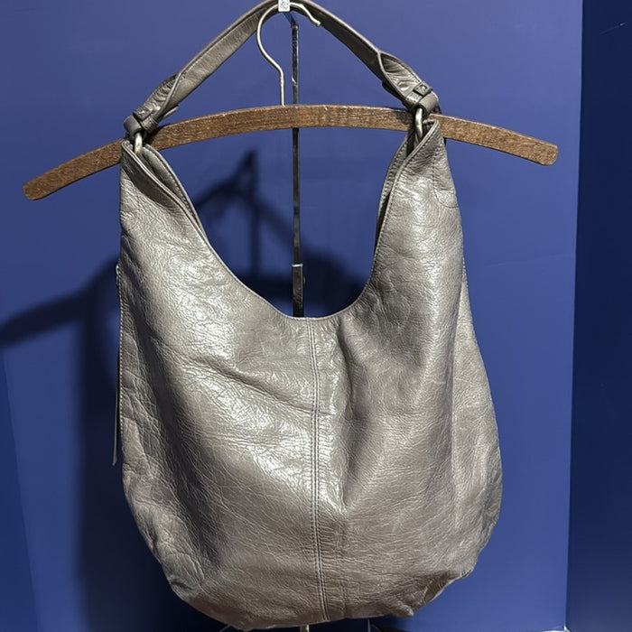 HOBO Classic Gray Leather Hobo Bag