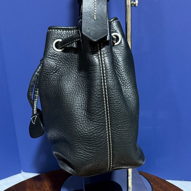 Vintage Dooney Bourke Leather Bucket Bag Pebbled Leather w dustbag