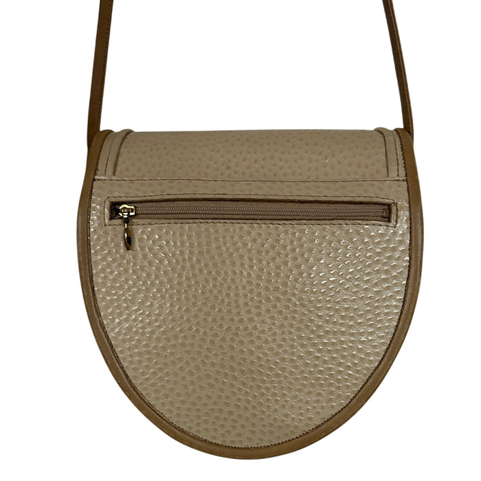 Delman Cream and Tan Crossbody Bag