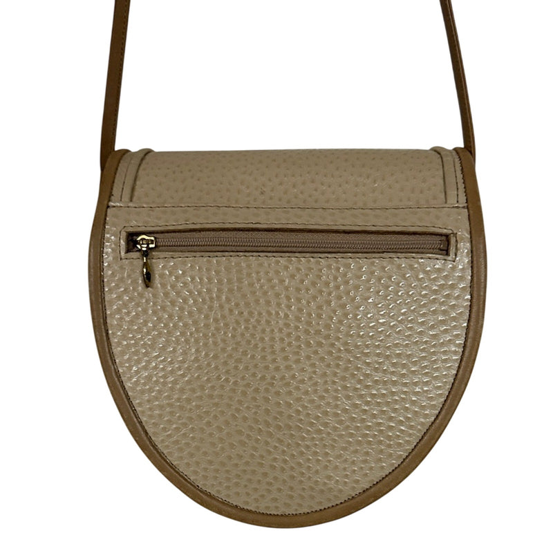 Delman Cream and Tan Crossbody Bag