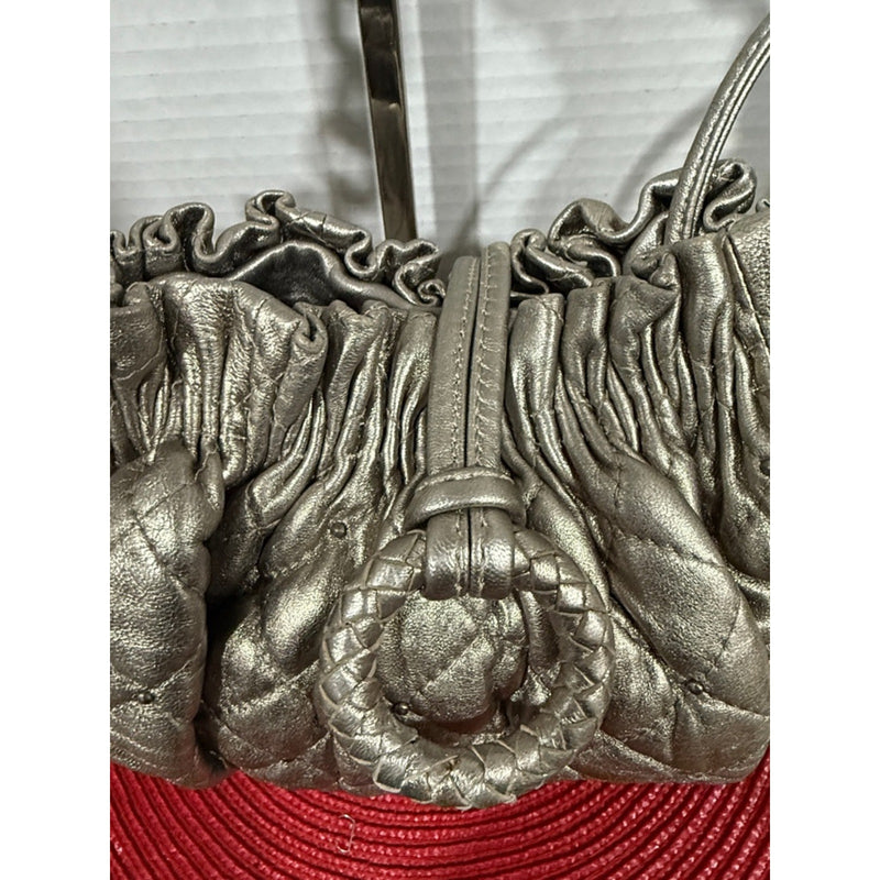 BCBG MAXAZRIA   Silver Leather Chain Handbag