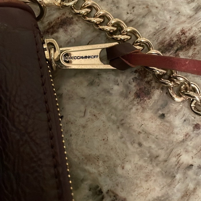 EUC Rebecca Minkoff Mini Mac Clutch Crossbody (H652I01C)-Dark plum