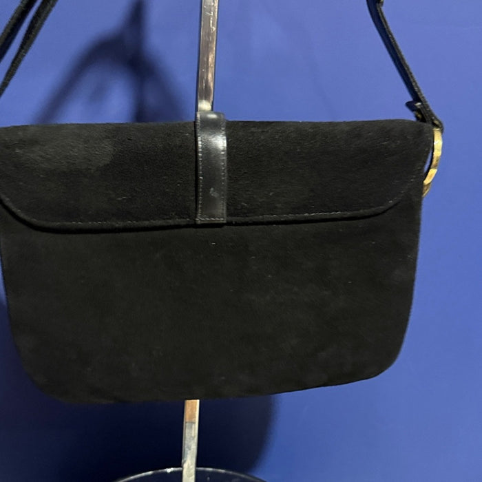 ROBERT BESTIEN VINTAGE 1970’s BLACK LEATHER  & SEUDE  HANDBAG