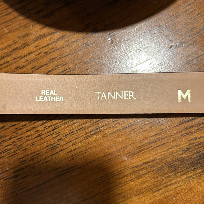 Tanner Belt Black Horsebit Leather Belt Women's Gold buckle M