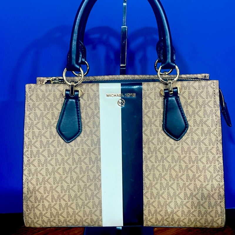 MICHAEL KORS Marilyn Monogram Satchel Tote Bag In