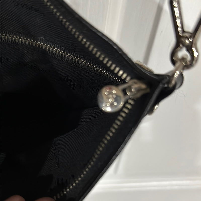 Monsac Black Leather Crossbody Bag