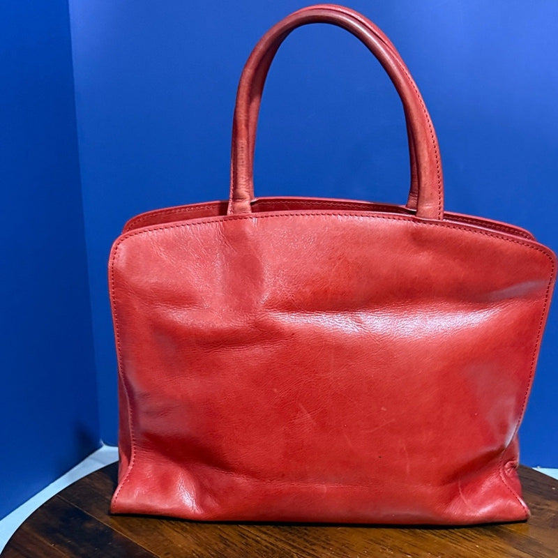 ETIENNE AIGNER Leather VTG Tote Bag Red