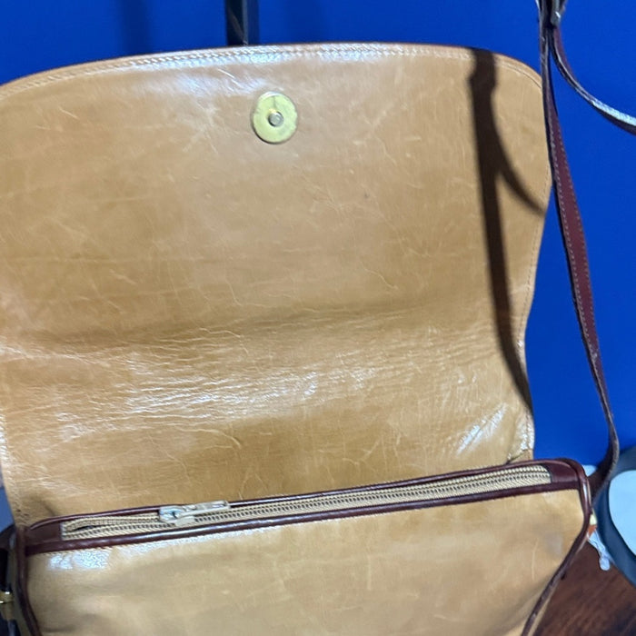 BALLY Cream Tan Grain Leather Cross Body Handbag