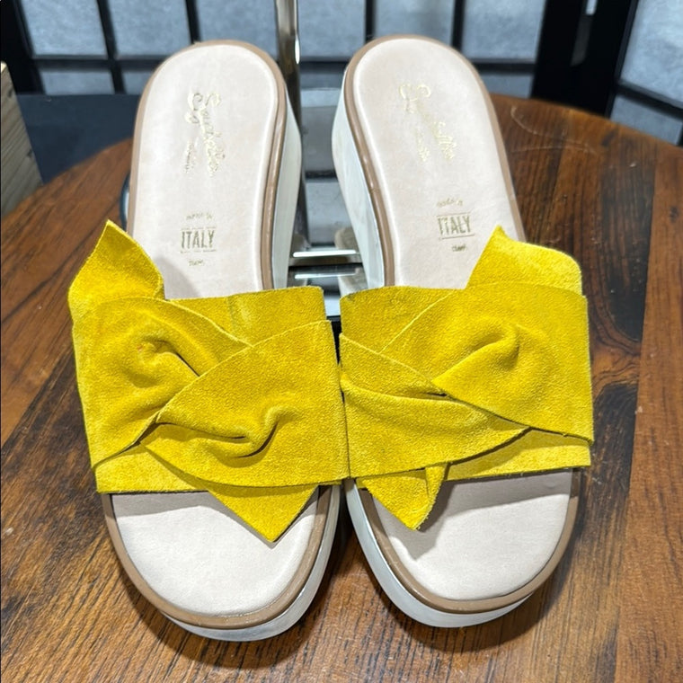 SEYCHELLES
Coast Knotted Slide Sandal In Yellow Suede