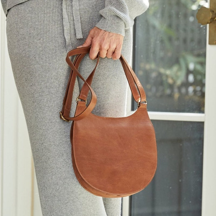Able Tan Leather Crossbody Bag