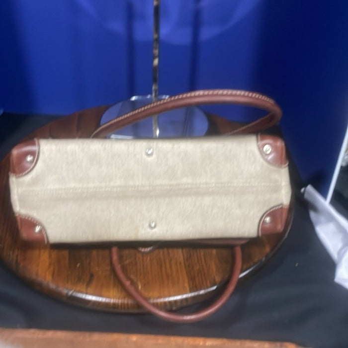 Dooney & Bourke Signature Double Pocket Satchel Handbag Brown Retail $285