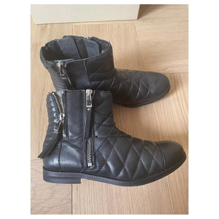 Zadig & Voltaire Ankle Boots, Quilted Leather Presets, Biker, size 38