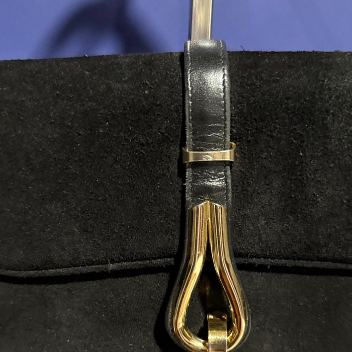 ROBERT BESTIEN VINTAGE 1970’s BLACK LEATHER  & SEUDE  HANDBAG