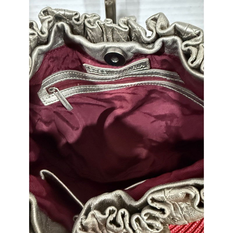 BCBG MAXAZRIA   Silver Leather Chain Handbag