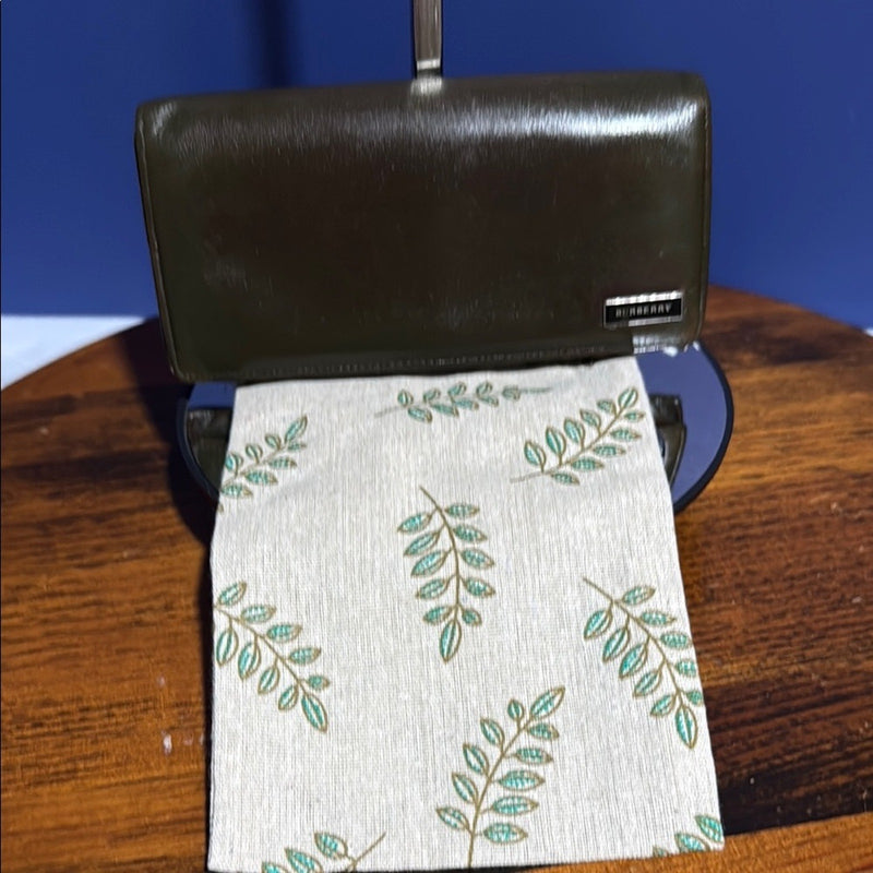 Burberry Dark Brown Leather Clutch