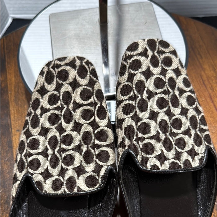 Coach Black Mules with Open Back