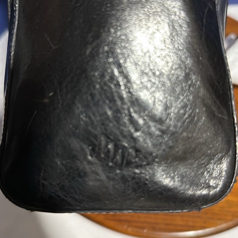 Monsac Classic Black Leather Shoulder Bag