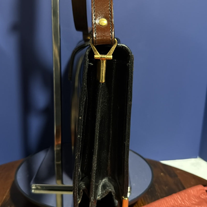 Vintage Black and Brown Crossbody Bag
