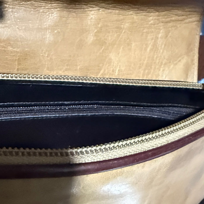 BALLY Cream Tan Grain Leather Cross Body Handbag