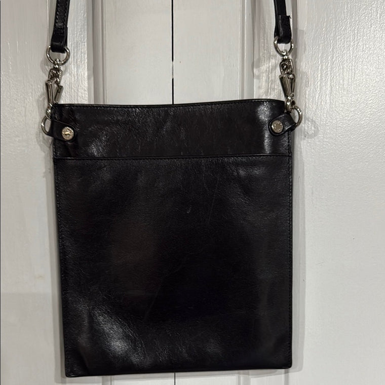Monsac Black Leather Crossbody Bag