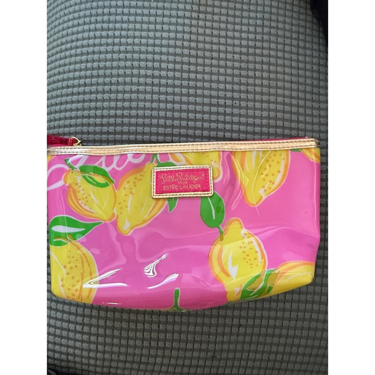Lilly Pulitzer Pink Yellow Lemon Cosmetic Pouch