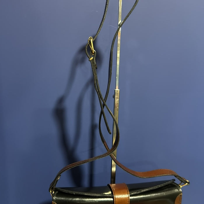 Vintage Black and Brown Crossbody Bag