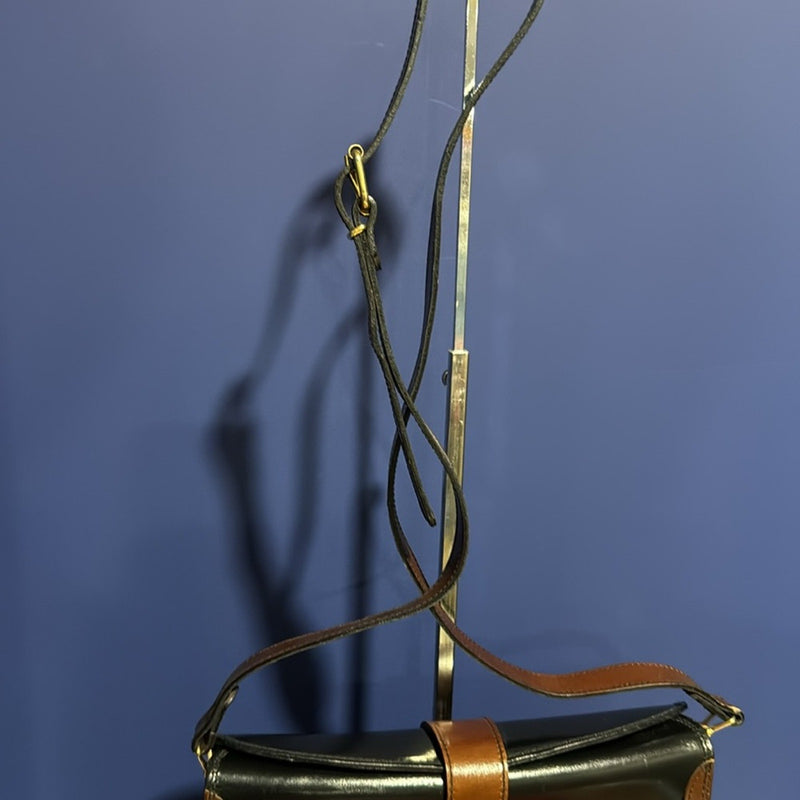 Vintage Black and Brown Crossbody Bag