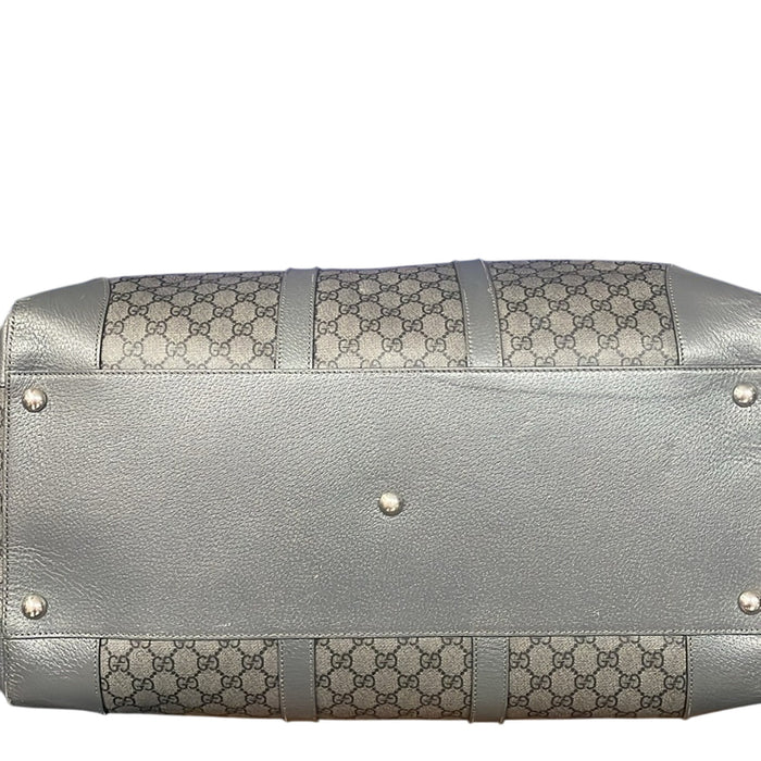 Gucci Ophidia Duffle Bag GG Supreme / Grey Coated Canvas Large with COA