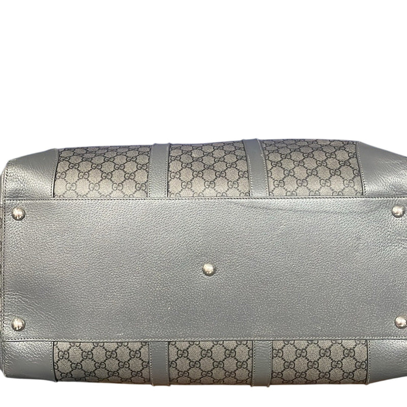 Gucci Ophidia Duffle Bag GG Supreme / Grey Coated Canvas Large with COA