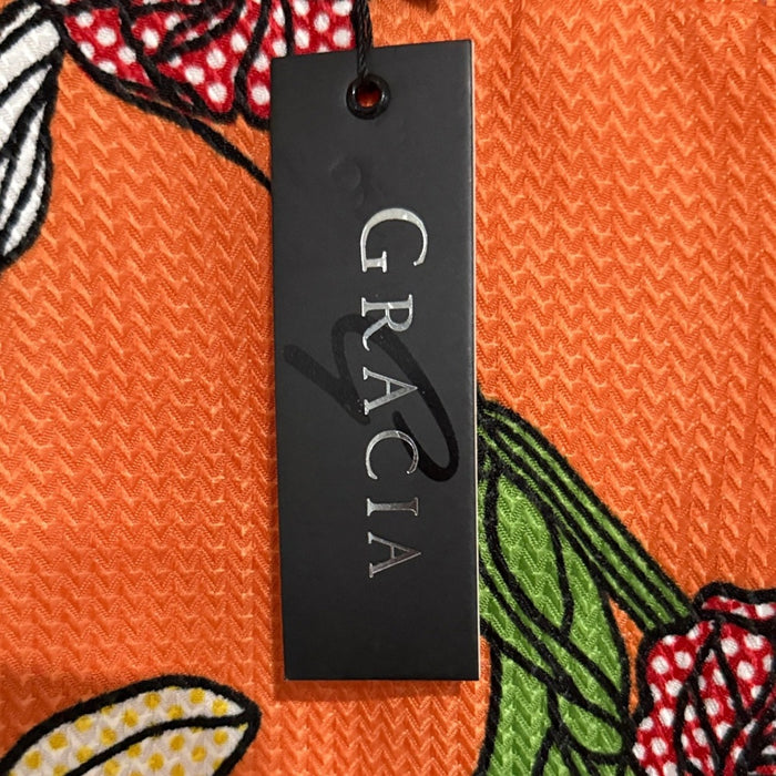 Gracia Orange Floral Bell Sleeve Blouse