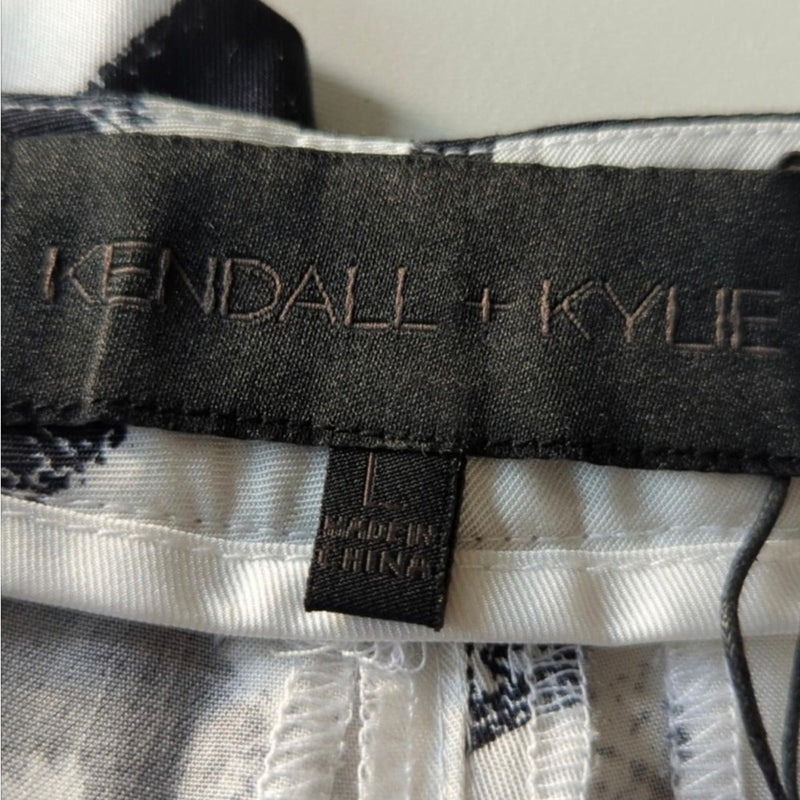 Kendall & Kylie Black and White Wide Leg Pants