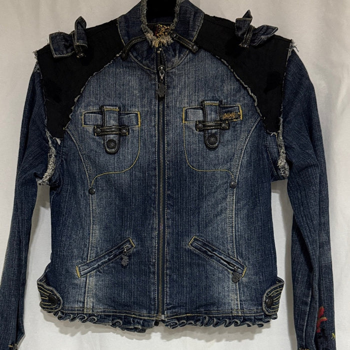 Akademiks Jeanius Denim Jacket with Black Accents