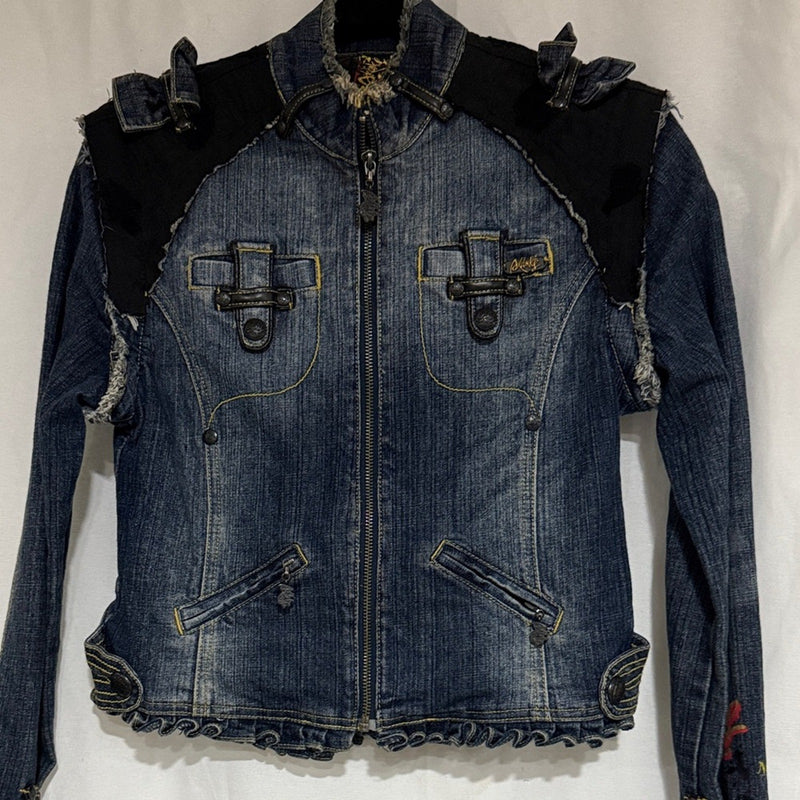 Akademiks Jeanius Denim Jacket with Black Accents