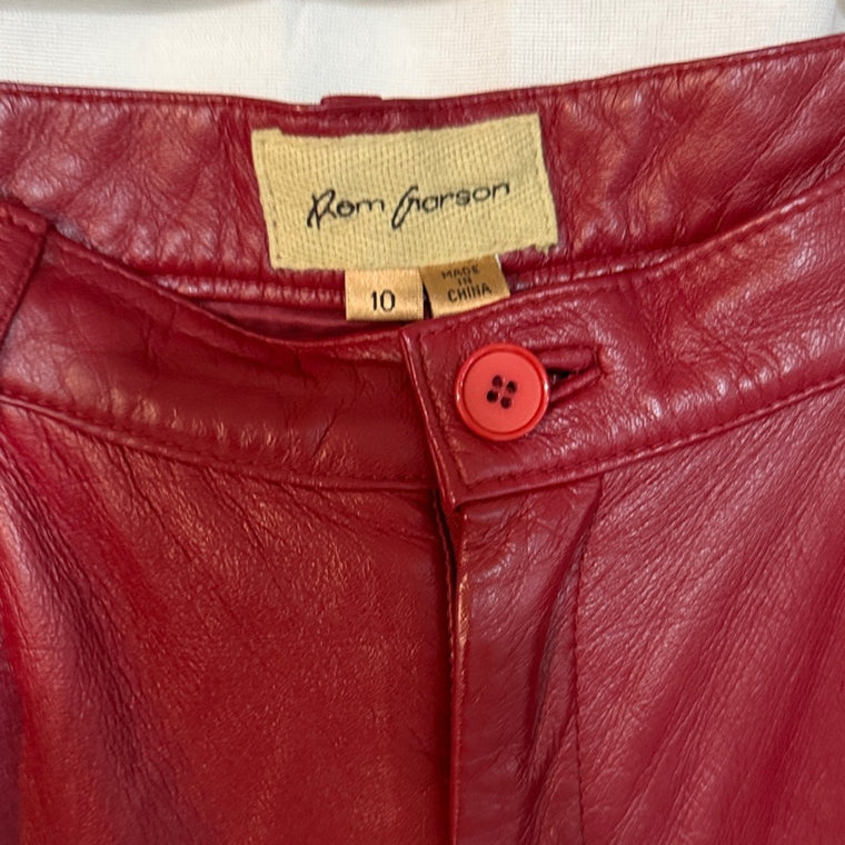 Rem Garson Red Leather Pants