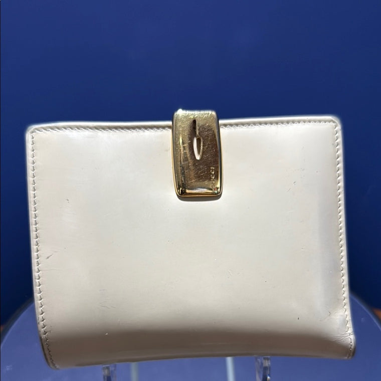 Gucci Bifold Enamel Leather Double Sided Wallet