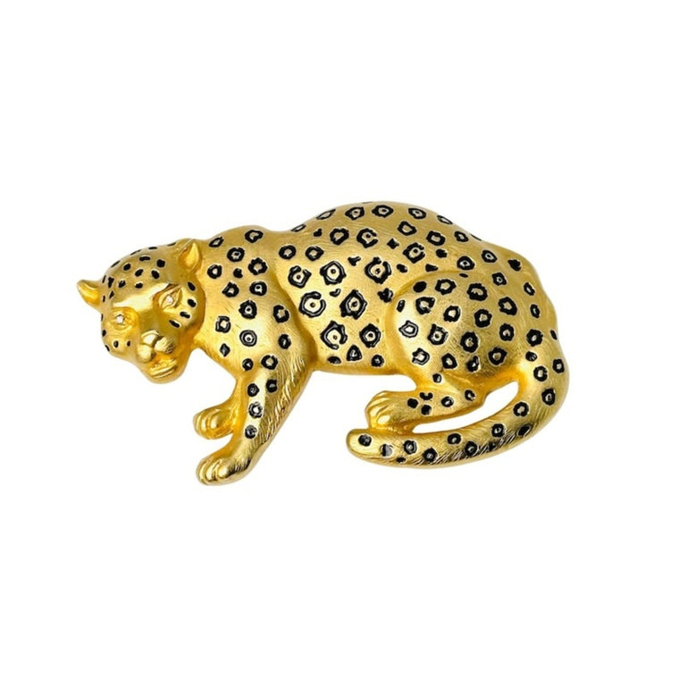 Vintage Doreen Ryan Vintage 90s Leopard Belt Buckle Gold Plated Panther Cat
